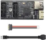 Cy Card vienos 19/20 kontaktų jungties į usb 3.0 19/20 kontaktų dvigubų prievadų female pcba tipo adapterio skirstytuvas hub 5 gbps