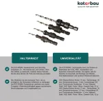 Kotarbau&reg; Hss grąžtų su įgilinimu komplektas 4 vnt. 8-14 mm medienai su reguliuojamu gręžimo gyliu