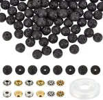 3M 320 Juodų Lavos Karoliukų Rinkinys Papuo&scaron;alams Kurti
