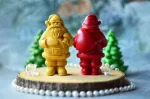 Silikoninė 3d forma Kalėdų Senelis su dovanų mai&scaron;u - muilams ir žvakėms