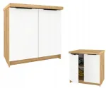 Krak Meble pastatoma virtuvės spintelė Kira, ąžuolo craft/balta, 80 cm, su stalvir&scaron;iu, tylus uždarymas