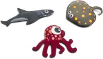 Bs Toys nardymo gyvūnai vaikams - ryklys, rajas ir kalmaras - vandens žaislas vaikams nuo 5 metų - spalvingi povandeniniai žaislai - neoprenu užpildyti smėliu paplūdimio gyvūnai - 21 x 2,5 x 14 cm