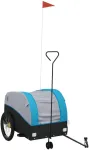 Dviračio priekaba, juodos ir mėlynos spalvos, 45kg, geležis