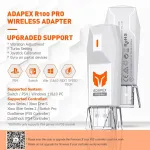 Valdiklio adapteris, Bigbig Won R100 Pro belaidis adapteris, skirtas XBOX One X s/XBOX Series X s/XBOX Elite Series 2/ps5/ps4/switch valdikliams, skirtas žaisti Ps4/switch/windows 11&10 Pc (1 vnt.)