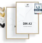 Heimlich&reg; dviguba pakuotė (2 vnt.) ąžuolo spalvos nuotraukų rėmelis Din A3 medinis | Nuotraukų rėmelis 29,7 x 42,0 cm (11,7 x 16,5 colio) ąžuolo spalvos su nedūžtančiu plexi stiklu | Medinis nuotraukų rėmelis