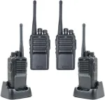 4 ne&scaron;iojamų radijo stotelių rinkinys PNI PMR R15 0.5W, 16 programuojamų kanalų, 16 PMR ir 50 CTCSS bei 104 DCS tonų, ASQ, TOT, monitorius, programuojamas, 1200mAh baterija