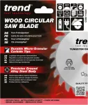 Trend medžio pjovimo diskinis pjūklas, 115 mm skersmens, 9,50 mm skylė, 24t, 1,5 mm pjūvis, +20&deg; kampas, Tct, vidutinio pavir&scaron;iaus Csb/11524