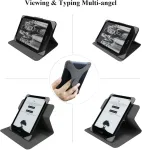 Zhaoco universalus nuimamas dėklas, skirtas 6 colių naujam Kindle 2024/2022, Kobo Nia/clara 2e / Clara Hd, lengvas apsauginis dėklas su keliais žiūrėjimo kampais - juodas
