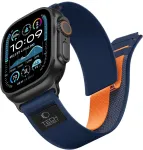 Tech-Protect NYLON ELITE Watch 8 / 9 / 10 / 11 / 12 / SE / ULTRA (44 / 45 / 46 / 49 MM) TAMSIAI MĖLYNA/ORANŽINĖ