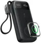 LiPo I&scaron;orinis akumuliatorius (PowerBank) 10000mAh 45W su integruotu USB-C kabeliu + bevieliu i&scaron;manaus laikrodžio krovikliu EnerFill FT31 BASEUS