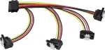 Poppstar &ndash; 1x 20 cm sata maitinimo kabelio adapteris (4 krypčių) (1 x tiesus ki&scaron;tukas į 4x kampines jungtis), adapteriai kietieji diskai, ssd, pagrindinės plok&scaron;tės, pc bok&scaron;tai ir daugiau