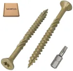 Skir'co (200 vnt.) žalios spalvos antikorozine danga 3.5x40mm medienos lubų varžtai medienos varžtai type 17 įleidžiama torx galvutė i&scaron;orinis varžtas (200, 3.5x40mm)