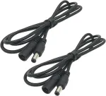 Leloco 300 cm nuolatinės srovės ilgintuvas [18 Awg] su 5,5 mm x 2,1 mm ki&scaron;tuku - tvirtas maitinimo kabelis led juostai, apsaugos kameroms, mar&scaron;rutizatoriams ir nuolatinės srovės įrenginiams (juodas, 2 vnt.)