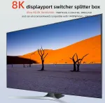 Displayport Dp 1.4 skirstytuvas-jungiklis 8k@30hz 4k@144hz, 1 įvestis 3 i&scaron;vestys Displayport jungiklis, suderinamas su įvairiomis vaizdo &scaron;altinių ir ekranų sąsajomis