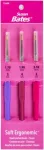 Susan Bates Steelite mink&scaron;tų ergonomi&scaron;kų plieninių nėrimo vą&scaron;elių rinkinys Classic &ndash; dydžiai 1,7 mm, 1,9 mm ir 2,1 mm