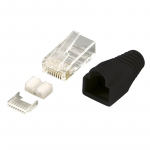 LOGILINK MP0022 LOGILINK - Ki&scaron;tukinė jungtis Cat.6 RJ45 100vnt. komplektas, ekranuotas, juodas