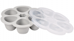 BEABA SILIKONINIS KŪDIKIO MAISTO KONTEINERIS MULTIPORTIONS, XL (6X150 ML), Pilkas
