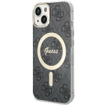 Apple iPhone 14 plus / 15 plus Guess dėklas 4G MagSafe (GUHMP15MH4STK) juodos spalvos