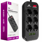 Spacetronik SR-204 maitinimo juostelė 6xAC + 4xUSB