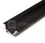 LED juostos profilis DIAGONAL14 F/TY, juodas, 2m