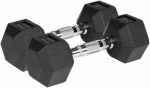 Gumuoti ketaus hanteliai HEX 2x5kg, REBEL ACTIVE