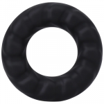 Doc Johnson Rock Solid Fat Tire Silicone Wide Ring with Tread Pattern, Juodas