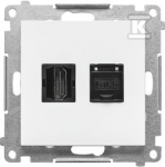Kontakt Simon TGHRJ45.01/111 Simon 55 Lizdas HDMI + RJ45 kat.6. (moduł) Baltas mat TGHRJ45.01/111