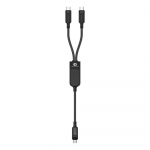 Acefast C5 USB-C - USB-C / USB-C 2in1 100W 480Mb/s kabelis - juodos spalvos