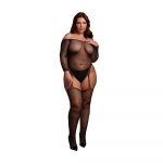 Shots Shimmering Off The Shoulder Bodystocking - Plus Size - Juodas/Gold Glitter