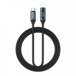 BWOO Pintas USB-C - Lightning 1 m 27 W kabelis su animuotu ap&scaron;vietimu, juodas