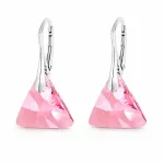 Diamond Sky Jewelry Sidabriniai auskarai moterims DiamondSky &bdquo;Osiris (Light Rose)&ldquo; su Swarovski kristalais