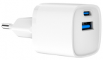 Lādētājs Gembird USB Type-C + USB Type-A Baltas