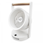 LTC Ventiliatorius BIURKOWY Z DREWNIANĄ RĄCZKĄ, POZIOMY PRĘDKOŚCI, Z LAMPKĄ NOCNĄ, WYŚWIETLACZ, WSKAŹNIK NAŁDAOWANIA , LADOWANIE USB C, 10W, 3600 mAh,6,4"
