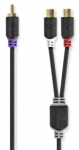 Nedis kabelis k Subwooferu RCA (M) - 2x RCA (F) 0.20 m juoda