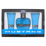 Set Ford: Mustang Mėlyna Eau De Toilette For Men, 100 ml + Mustang Mėlyna Hydrating After-Shave Balm, 100 ml + Mustang Mėlyna Hydrating Kūno prausiklis For Hair & Body, 100 ml