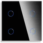 Keturpolis sensorinis jungiklio dangtelis Feelspot, juodas, 47x47mm