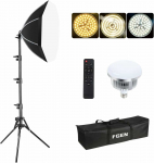 FGen LED softbox studijos rinkinys, 50 cm a&scaron;tuonkampis, 85 W, 2700&ndash;6400 K, stovas 150 cm