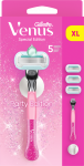 Gillette Venus Party Edition Skustuvas, 3 Keičiamos Skustuvo Galvutės, Sieninis Laikiklis