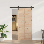 Slankios durys Natūrali 80 x 208 cm Pu&scaron;ies medienos masyvas