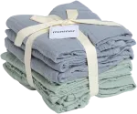 Mininor Global Aps Mininor Global - Organic Muslin Cloth - 6pcs Pilkas seal/Willow Žalias (10263)