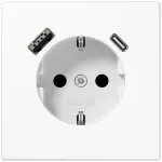 Ki&scaron;tukinis lizdas su USB+USB-C JUNG LS1520-15CAWW (baltas, 16A/250V)