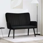Dvita&scaron;kė sofa Juoda 115 x 61 x 87 cm Aksomas