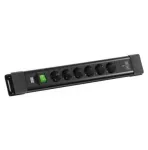 Maitinimo juosta Bachmann CONNECTUS 6xCEE7/3, 1x jungiklis, 1xUSB-C/C 65 W, ilgis 2,0 m, CEE7/7, juoda