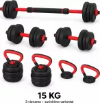 Fitker Reguliuojamas hantelis, &scaron;tanga ir giria, rinkinys 3-in-1