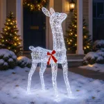 3D Kalėdų elnias LOVIISA 110 LED &Scaron;alta balta 70 x 26 x 100 cm