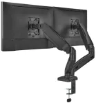 Up Up Premium Dual-Screen Monitoriaus laikiklis 17-32”, VESA 75×75, 100×100, Matinė juoda