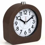 Relaxdays Analoginis žadintuvas i&scaron; buko medienos prie lovos, tylus mechanizmas, atidėjimo funkcija