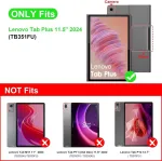 Fintie dėklas, skirtas Lenovo Tab Plus (tb351fu) 11.5 colių 2024 plan&scaron;etiniam kompiuteriui, itin lengvas dėklas su dokumentų skyreliais, juodas