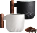 Espresso puodeliai 70 ml, 2 espresso puodelių rinkinys su rankena, keraminis kavos puodelis, kavos puodeliai, kapučino puodeliai kavai, arbatai, gėrimams