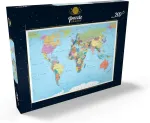 Mypuzzle spalvotas pasaulio žemėlapis &ndash; sienos, &scaron;alys, keliai ir miestai &ndash; auk&scaron;čiausios kokybės 200 dalių dėlionė &ndash; mypuzzle special collection by puzzle galaxy